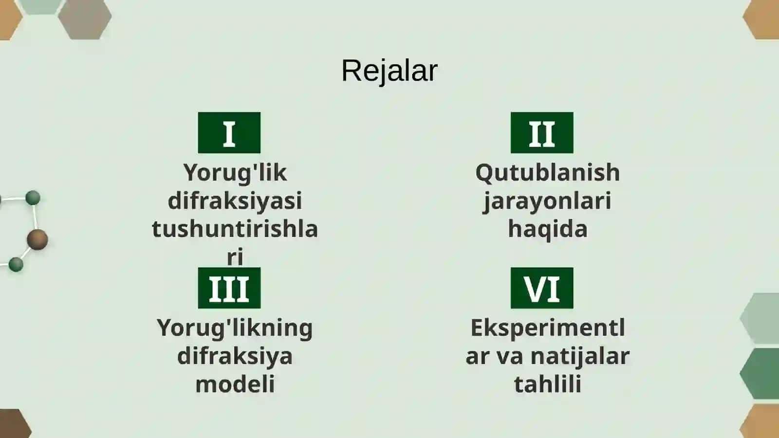 Yorug'lik difraksiyasi va qutublanishi 2