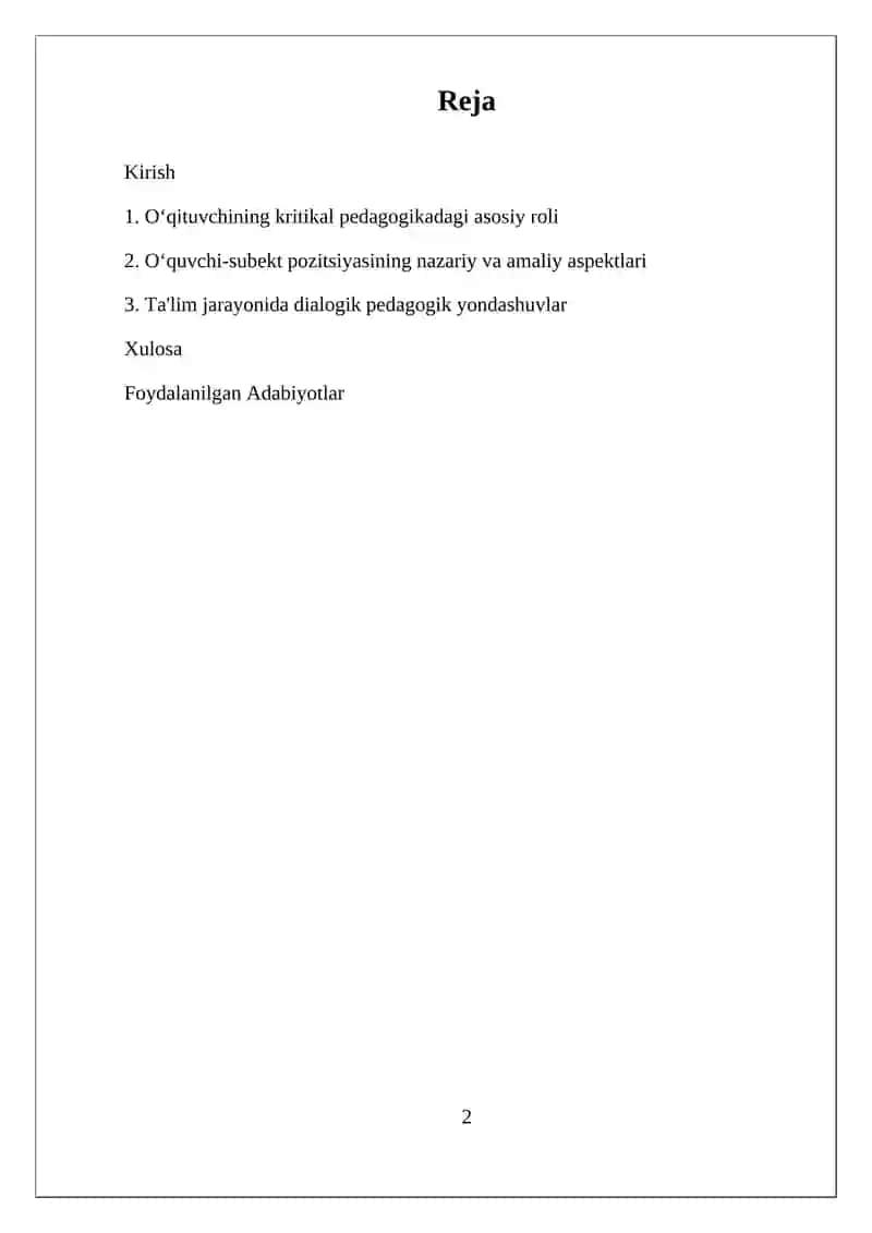 Oʻqituvchining Roli va Oʻquvchi-Subekt Pazitsiyasi 2