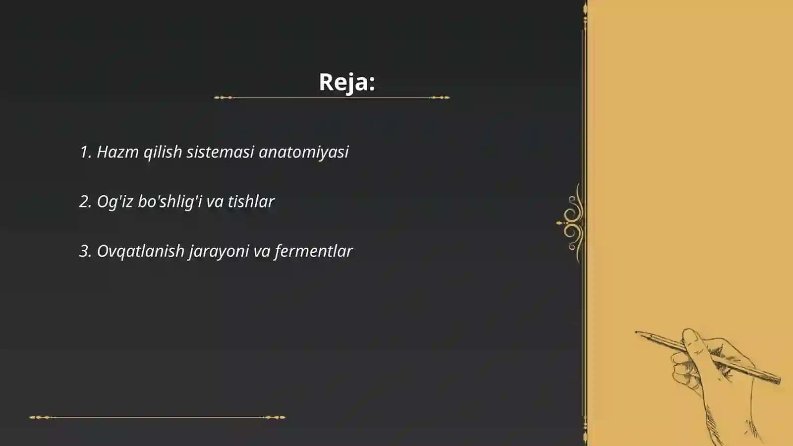 Hazm qilish sistemasi fiziologiyasi 2