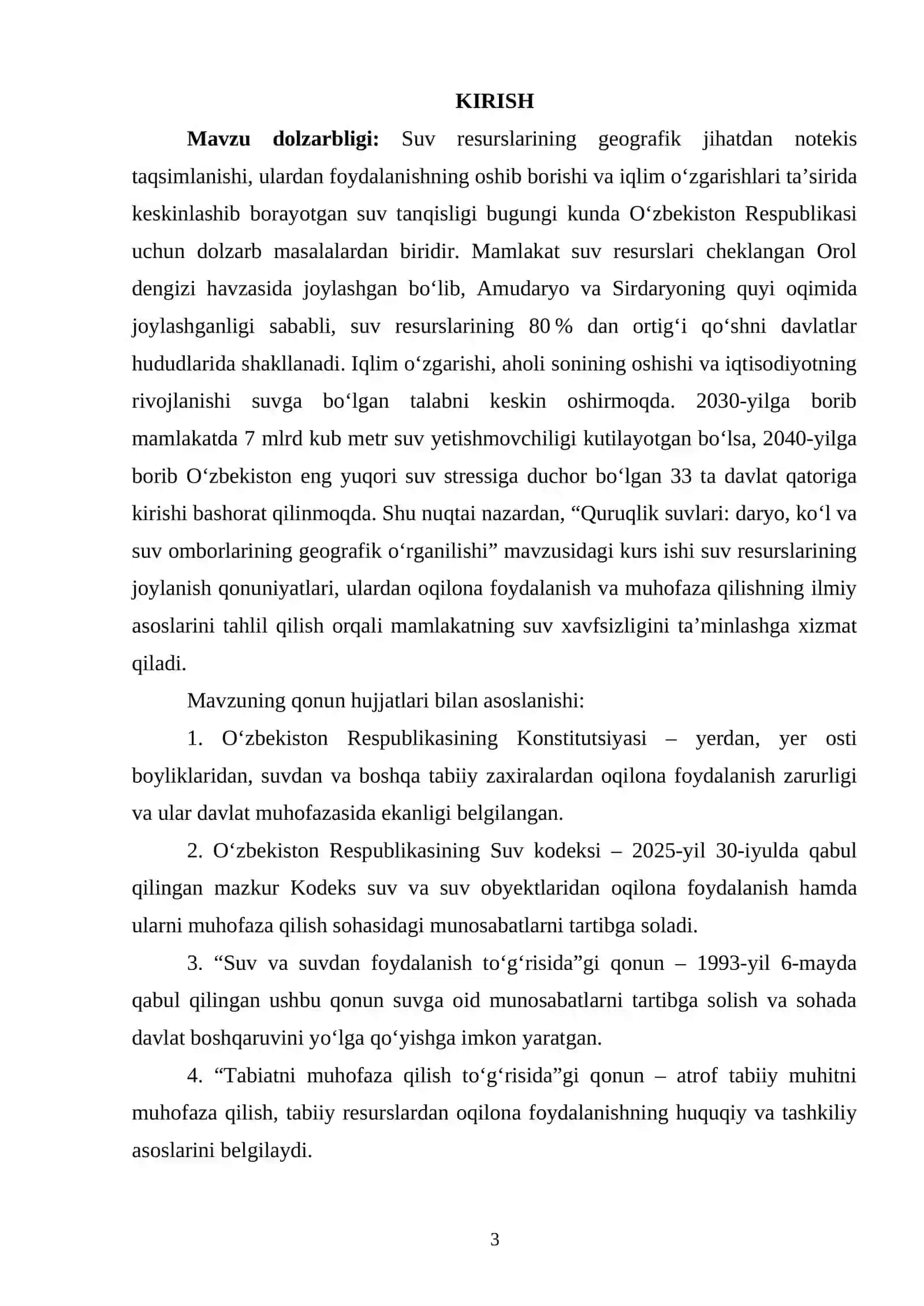 Quruqlik suvlari. daryo, ko‘l va suv omborlarining geografik o‘rganilishi 2