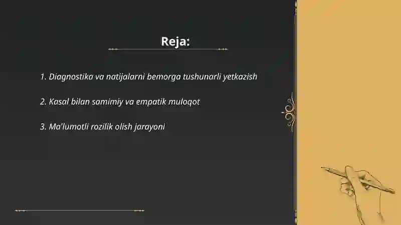 Shifoxonada bemorlar bilan muloqot 2