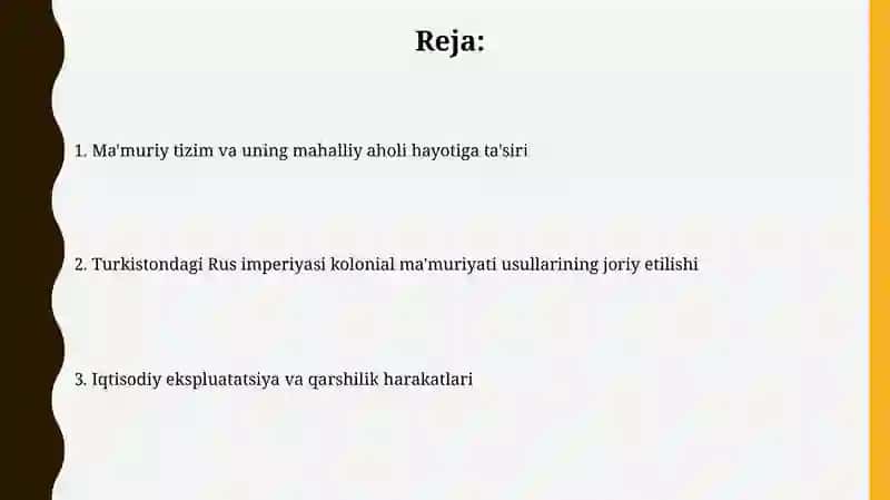 Turkistonda Rossiya imperiyasi mustamlaka idora usulining joriy etilishi 2