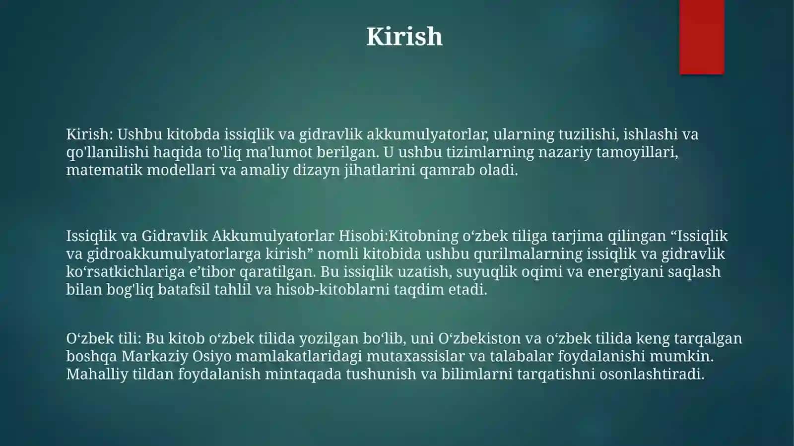 Issiqlik Va Gidravlik Akkumulyatorlar Hisobi 2