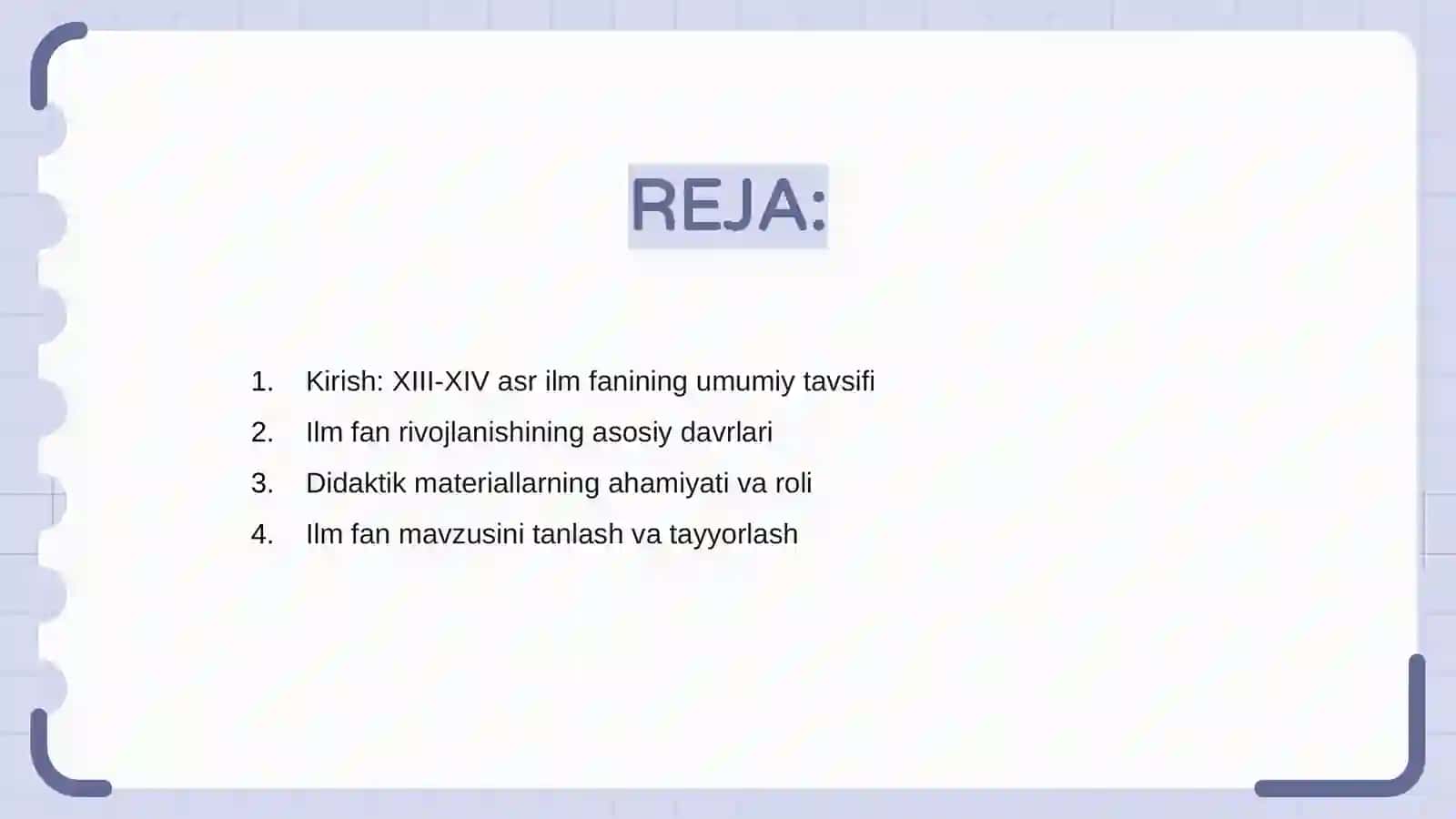 XIII-XIV ASRLARDA ilm fan mavzusini didaktik materiallar yordamida yoritish 2