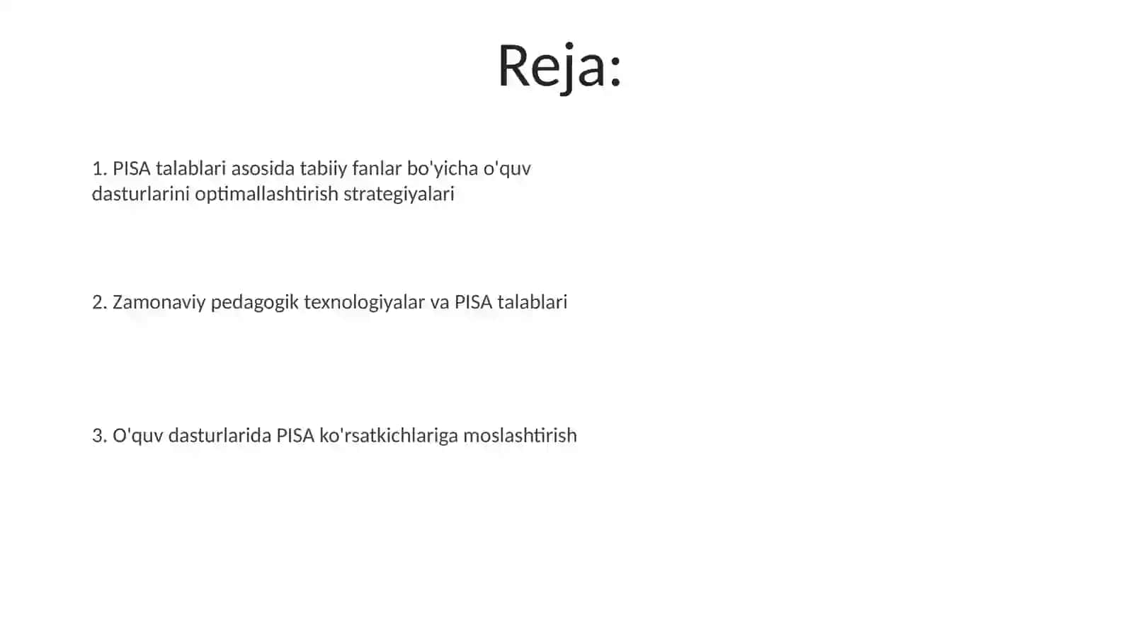 PISA talablari asosida tabiiy fanlar bo'yicha o'quv dasturlarini optimallashtirish strategiyalari 2