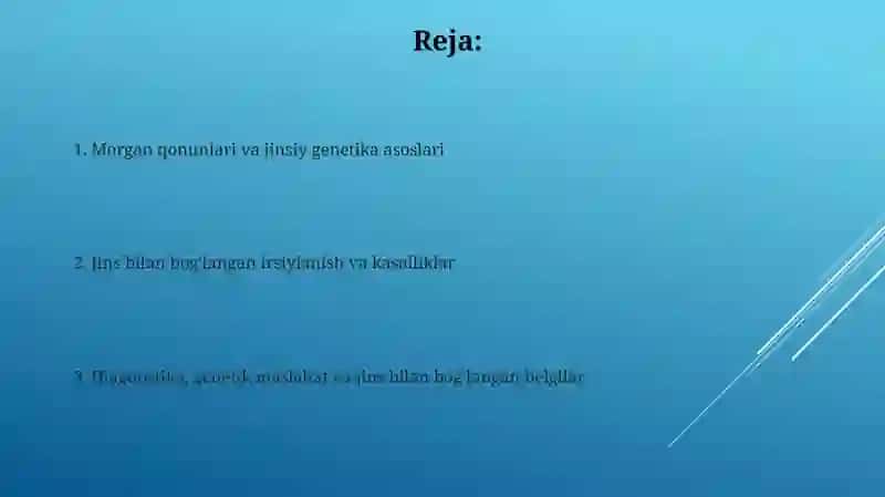 Morgan qonunlari va jinsiy genetika asoslari 2