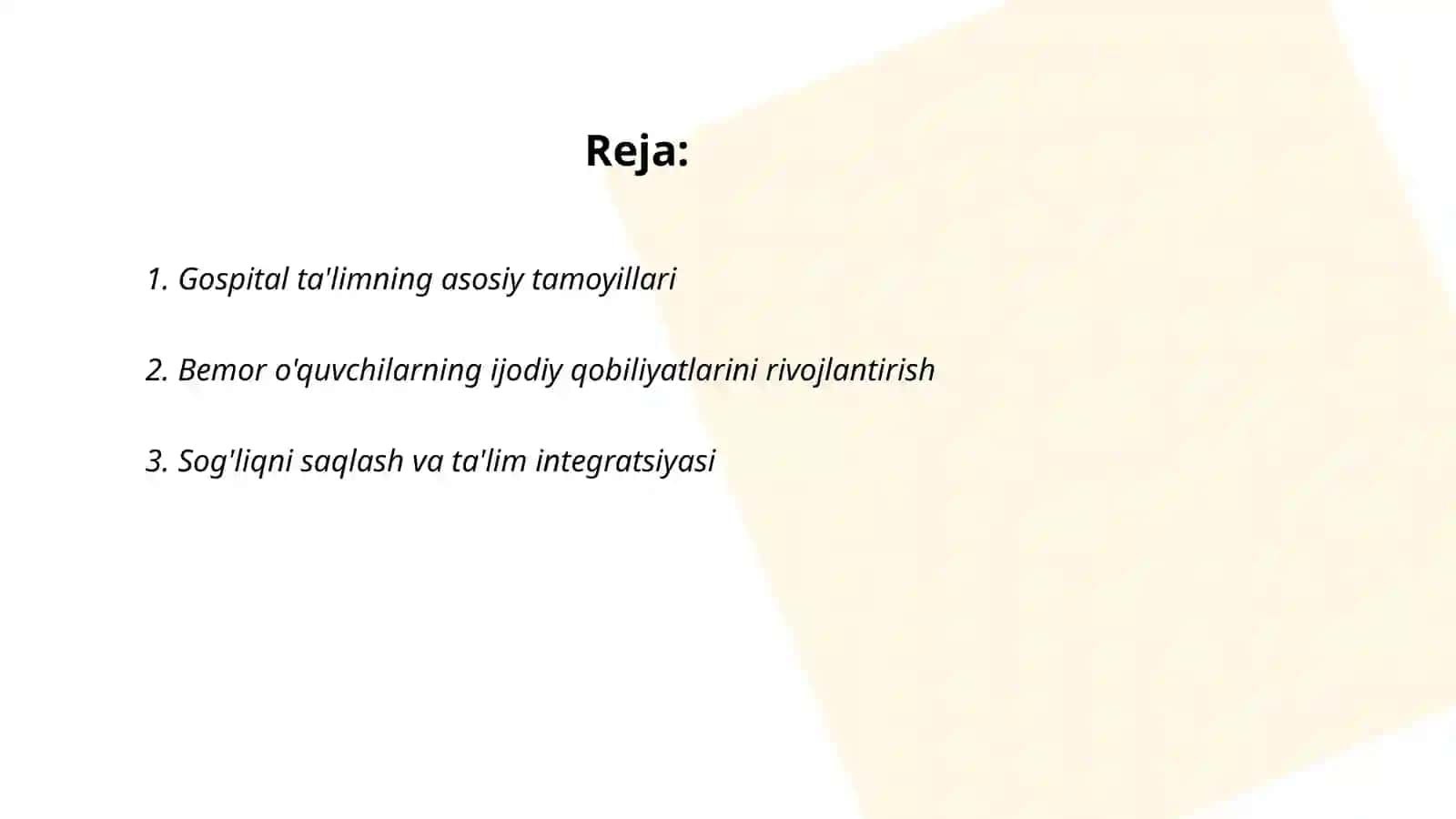 Gospital ta'limda dars tashkil etish orqali bemor o'quvchilar ijodiy faoliyatini shakllantirish yoʻllari 2