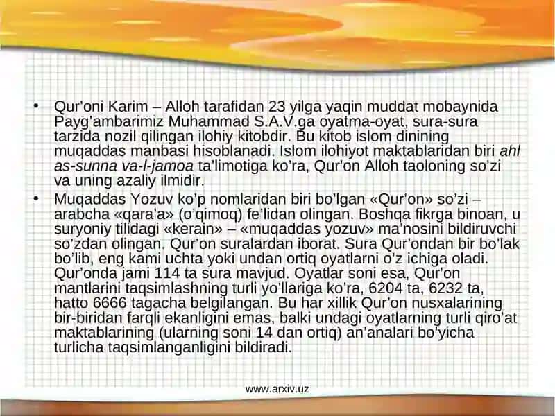 Qur’oni Karim Yaratilish Tarixi 2