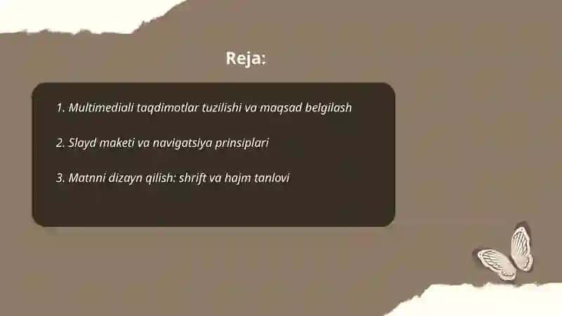 Multimediali taqdimotlar tayyorlash 2