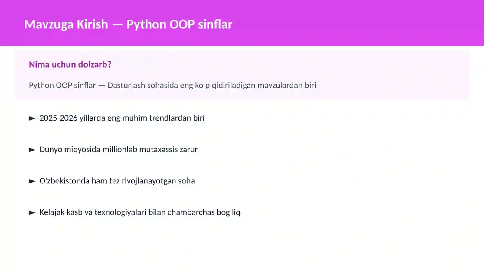 DASTURLASH | PYTHON DASTURLASH 2