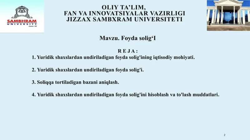 Foyda solig‘i 2