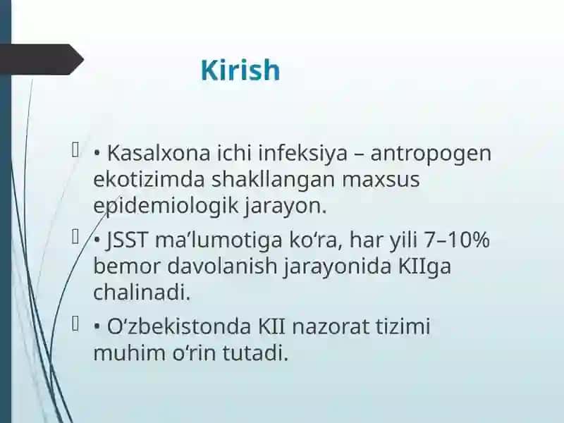 GOSPITAL INFEKSIYALAR MANBAI, TARQALISH YO`LLARI VA OMILLARI 2