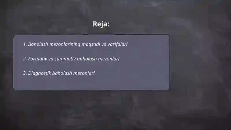 Baholash mezonlari 2