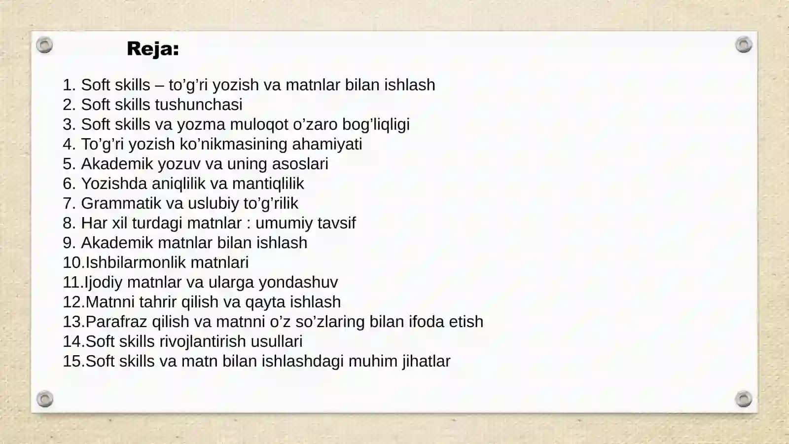 Soft skills – to’g’ri yozish , har xil turdagi matnlash  bilan ishlash va qayta ishlash 2