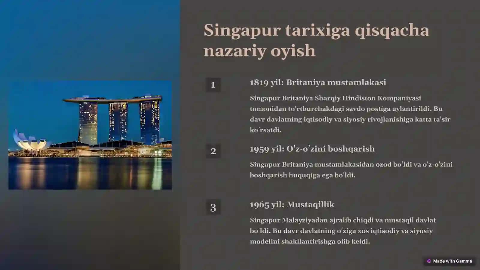 Singapur iqtisodiyotining rivojlanish xususiyatlari va korrupsiyaga qarshi kurash 2