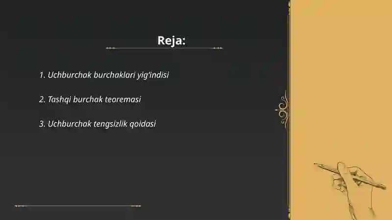 Uchburchaklar hossalari 2