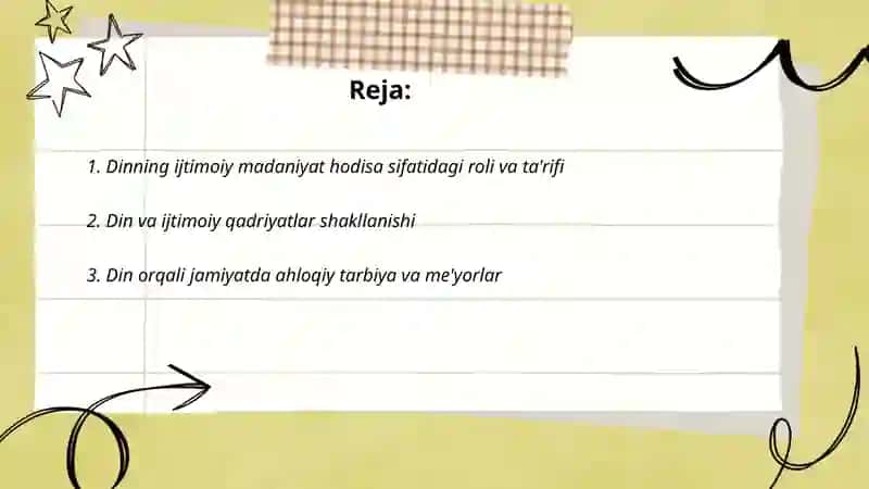 Dinning ijtimoiy madaniyat hodisa sifatidagi ahamiyati 2
