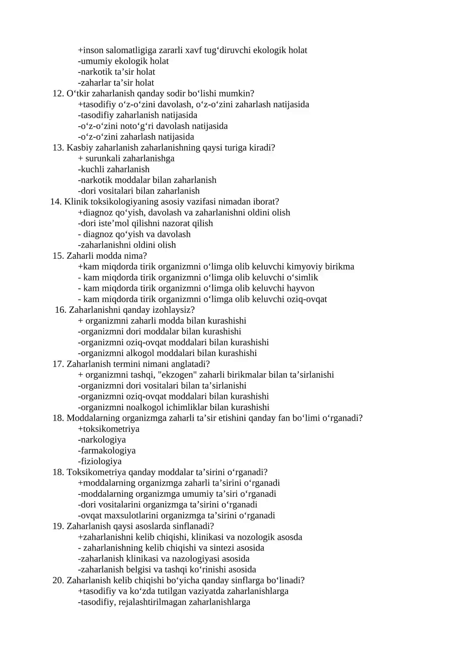 Тоksikologik kimyo fаnidаn 1000 tеst sаvоllаri 2