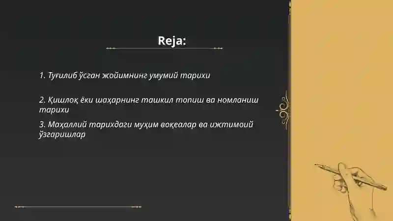 Туғилиб ўсган жойим тарихи ва урф-одатлари 2