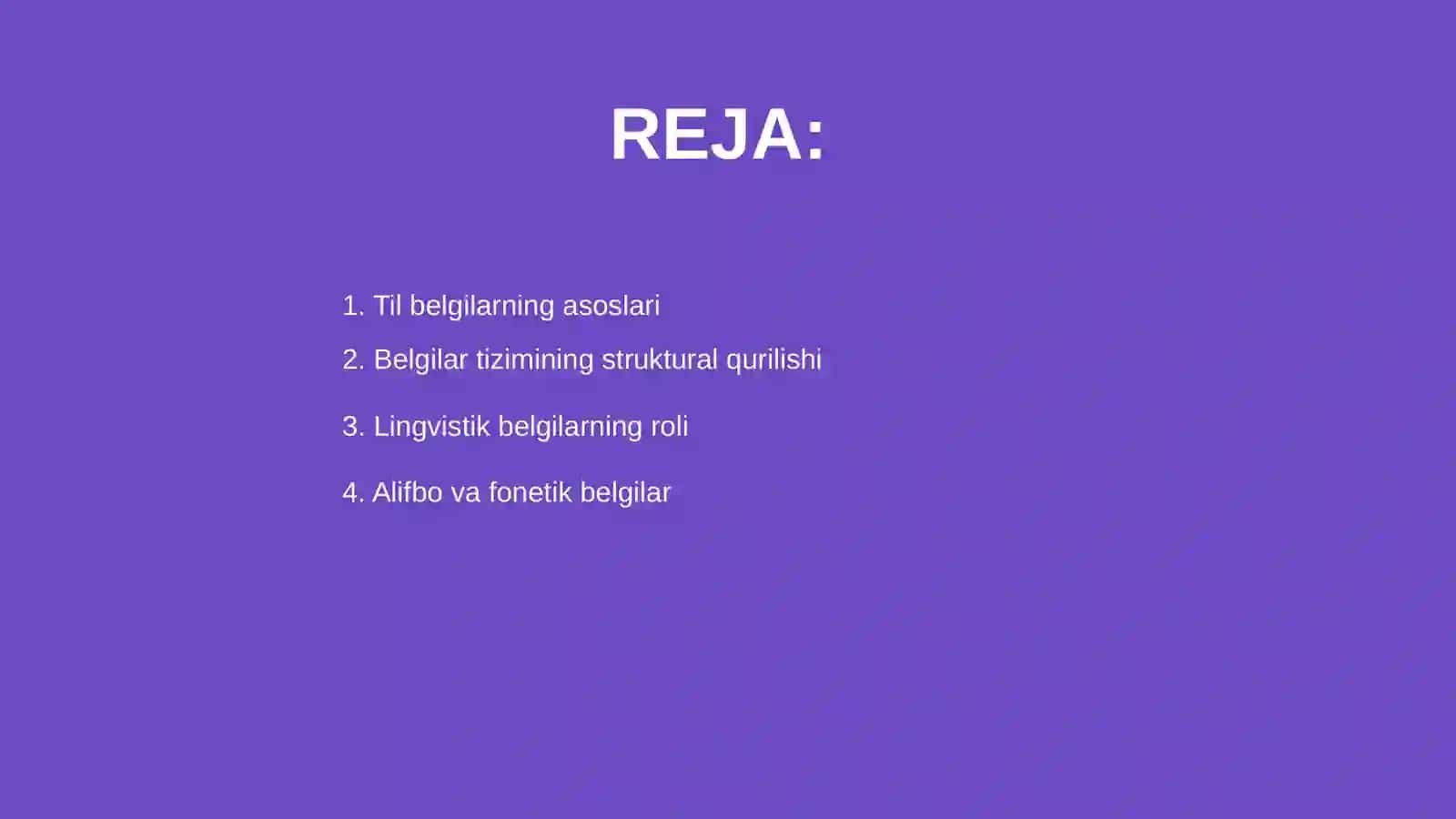 Til belgilar tizimi. Lingvistik belgi 2