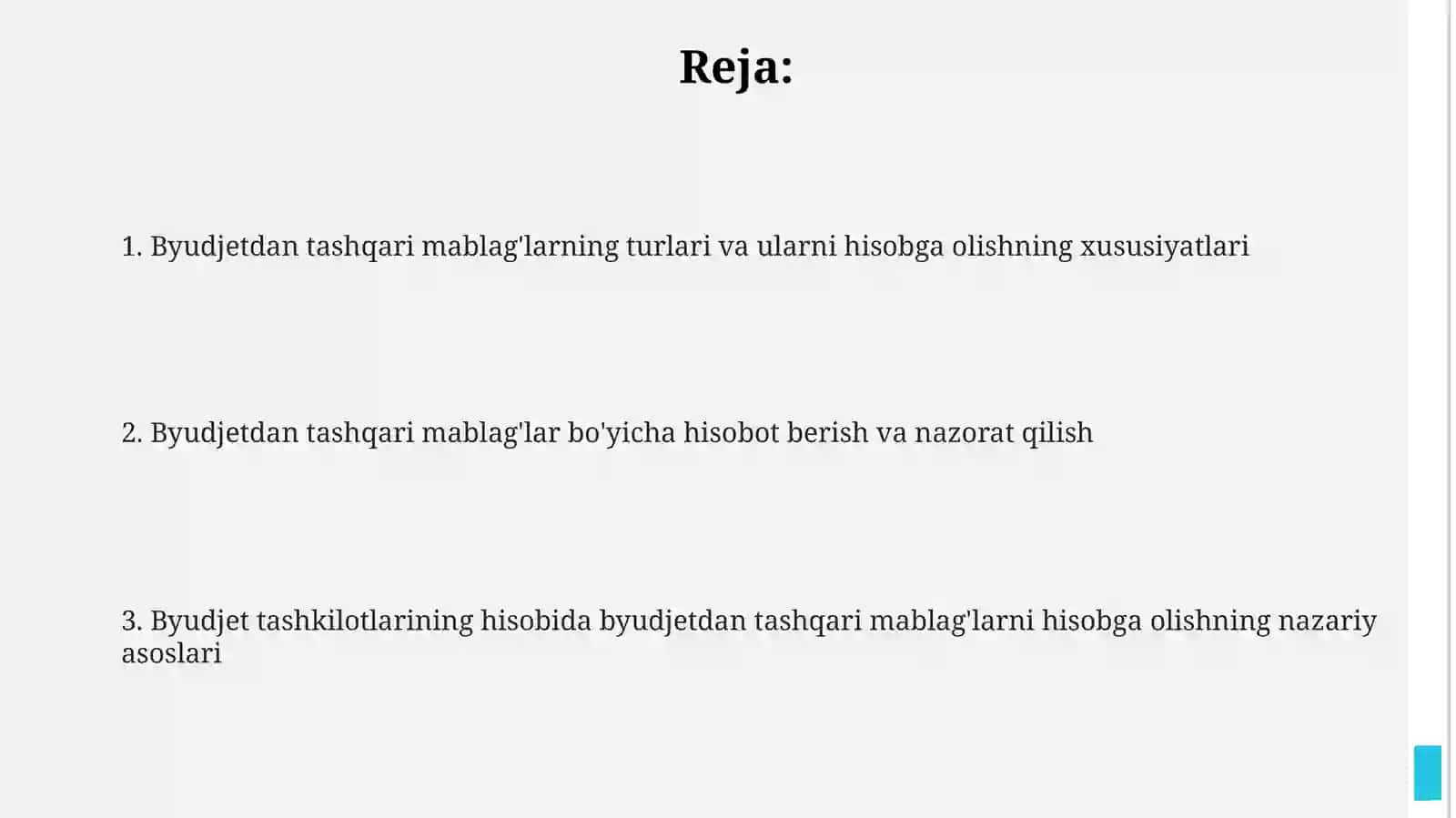 Budjet yashkilotlarida hisob varaqlarida budjetdan tashqari mablag’lar hisobi 2
