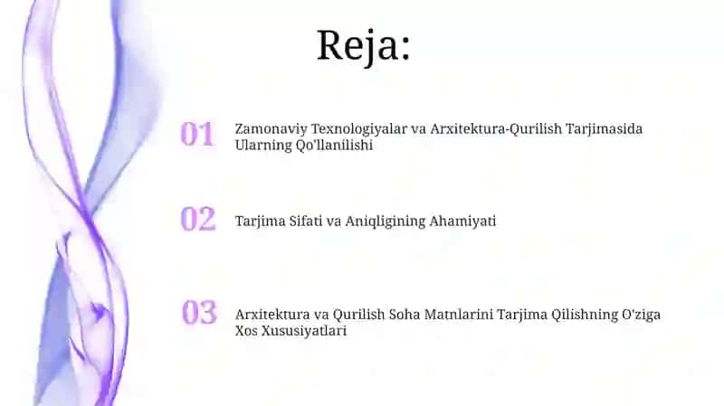 Arxitektura va qurilish sohasiga doir matnlar tarjimasi 2