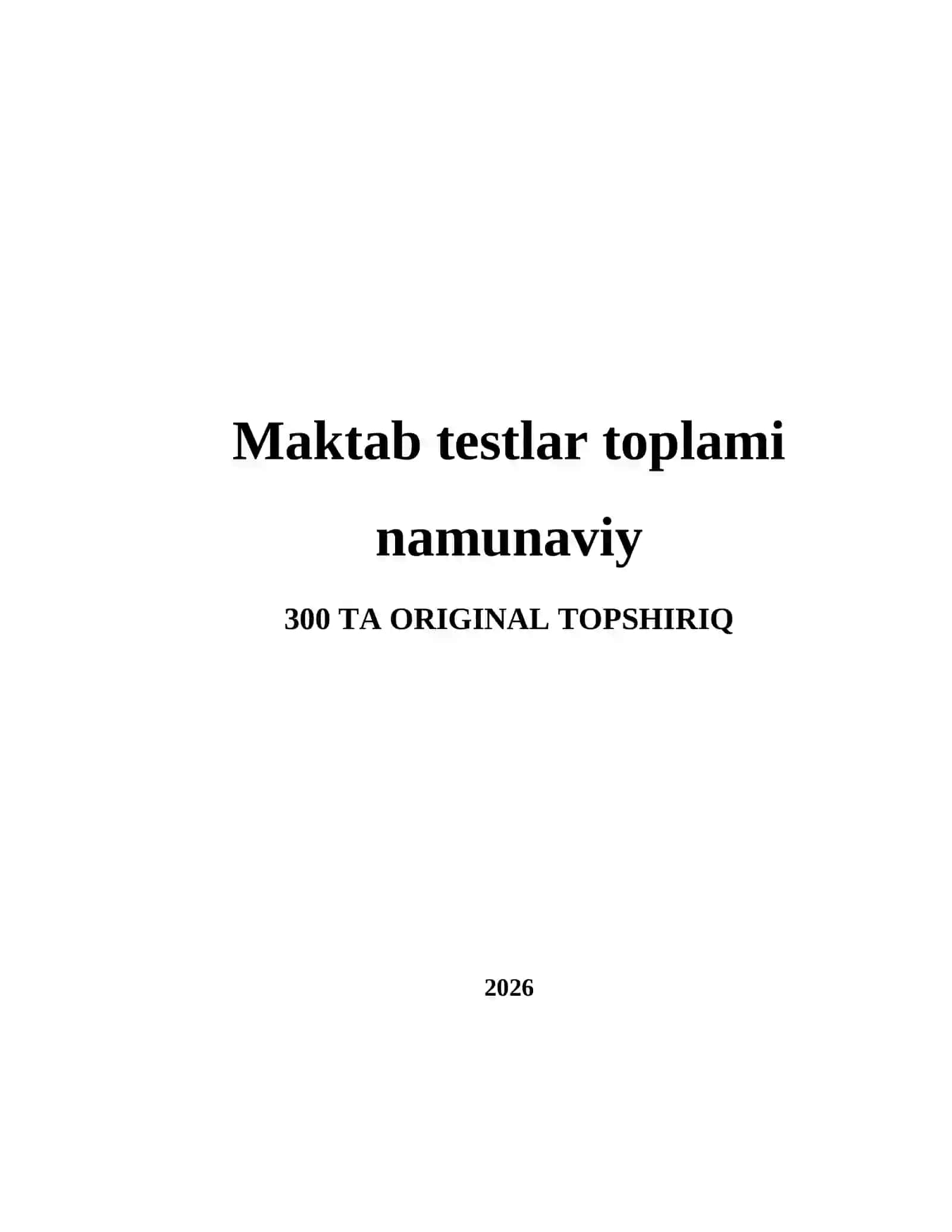 Maktab testlar toplami namunaviy 2