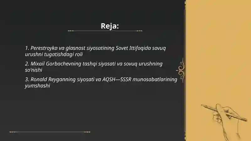 Dunyo mamlakatlari oʻrtasidagi Sovuq urushning tugashi 2