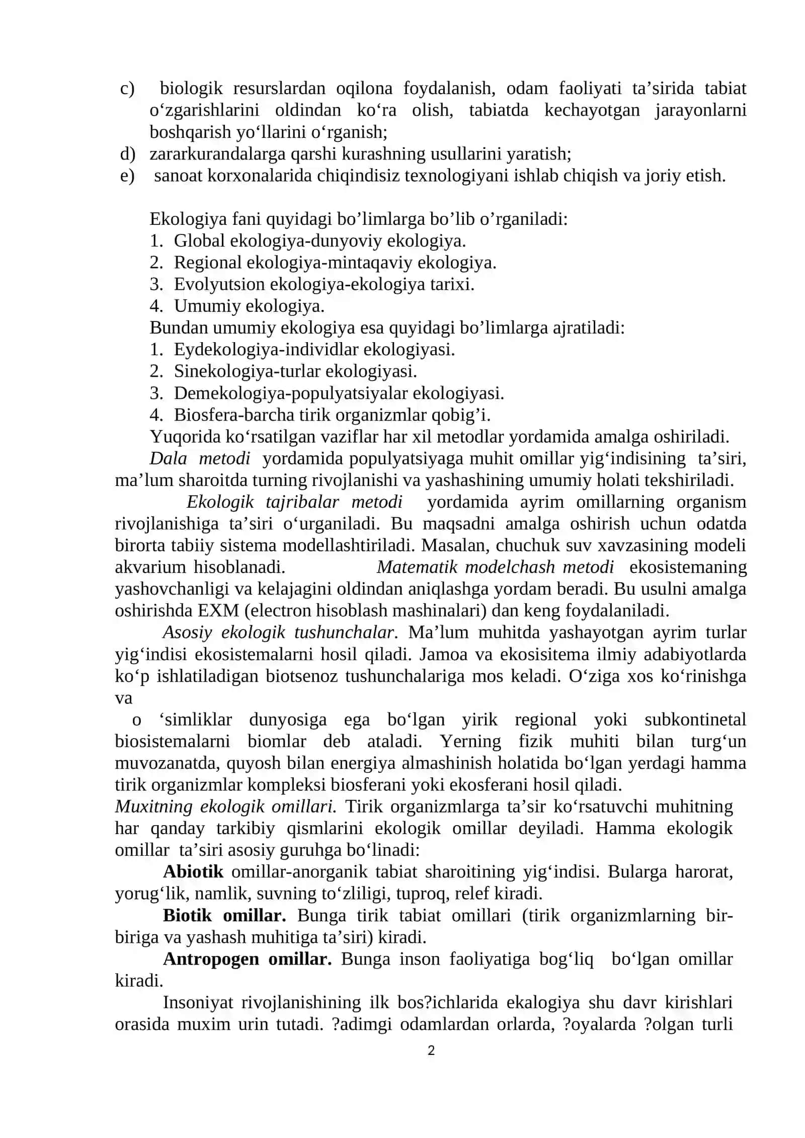 № 1. Ekologiya fani va uning metodlari 2