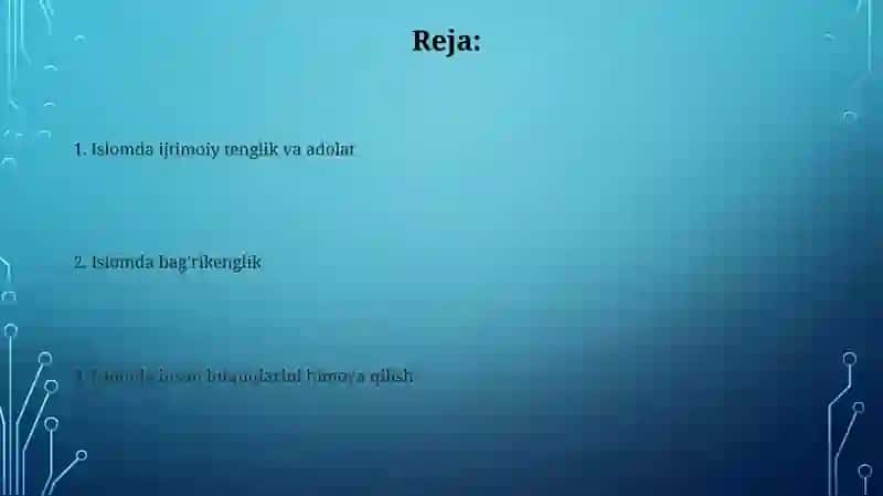 Islomda inson huquqlari himoyasi,ijtimoiy tenglik,adolat va tolerantlik 2