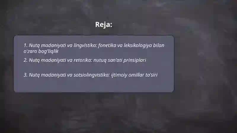 Nutq madaniyati va lingvistika 2