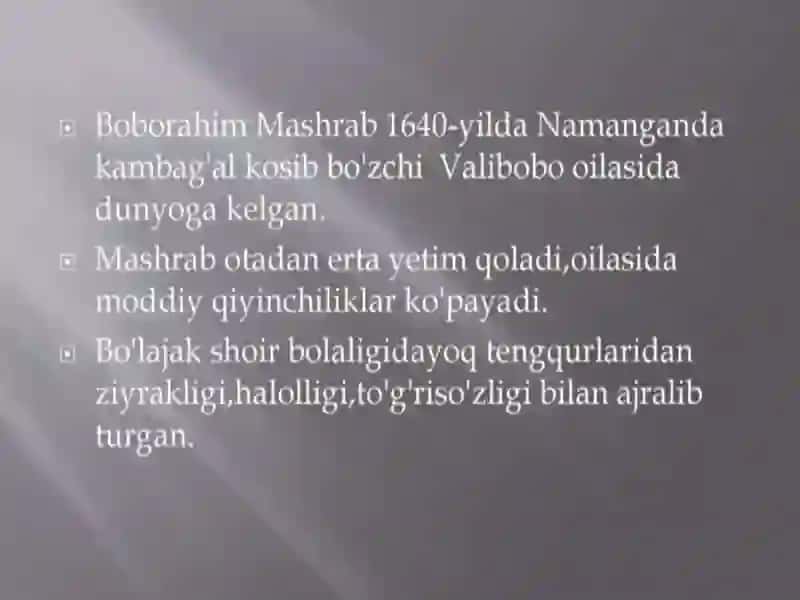 Boborahim Mashrab she'riyati va Qalandarlik 2