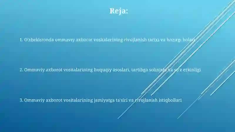 Oʻzbekiston Respublikasida ommaviy axborot vositalarining faoliyat 2
