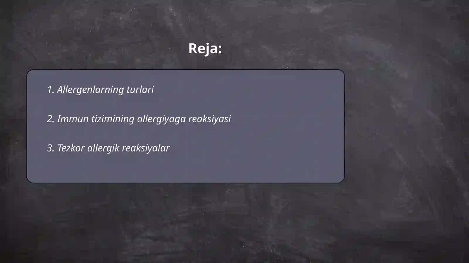 Allergiya. Tez yuzaga chiqadigan allergik reaktsiyalar 2