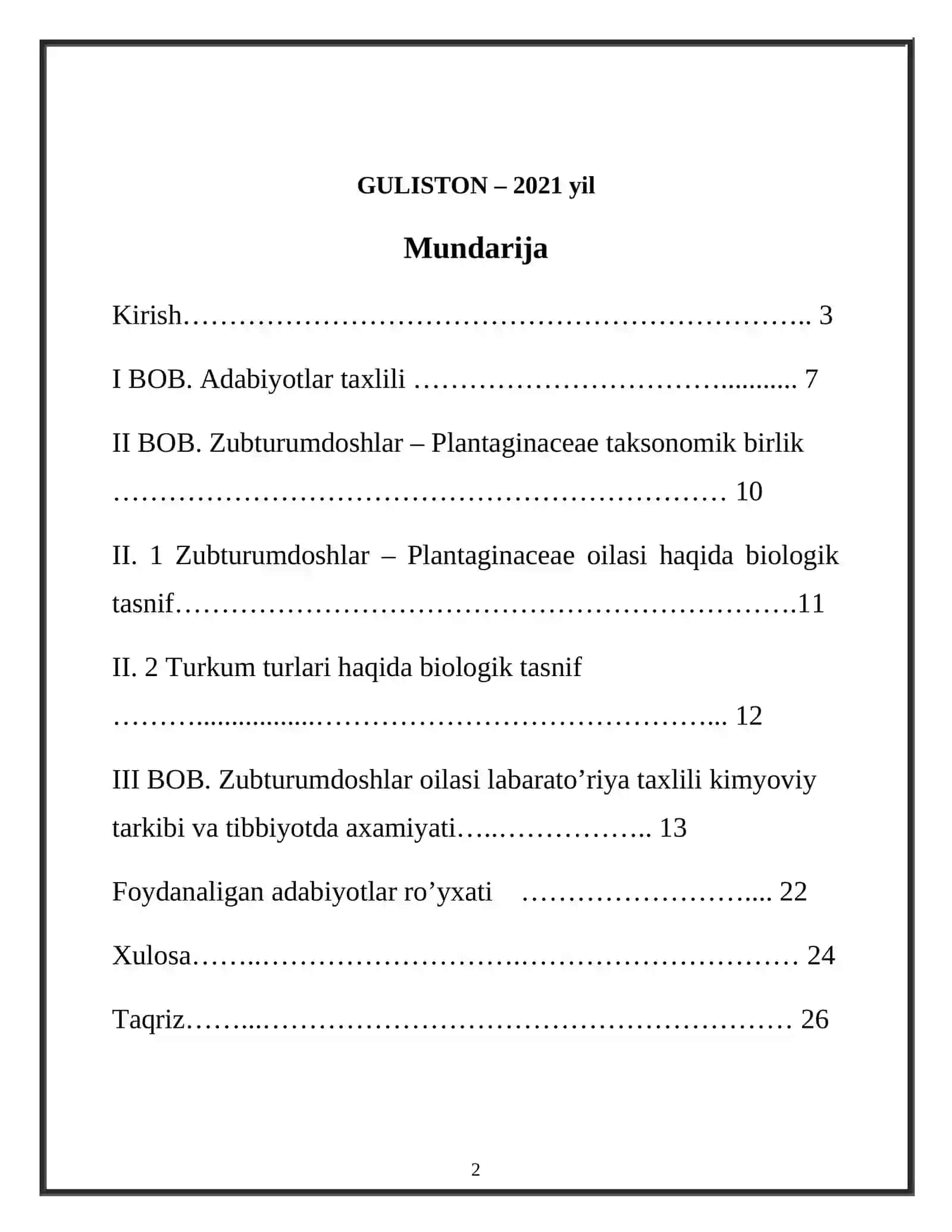 Katta zubturum (Plantomajor L) o’simligi urug’larini labaratoriya taxlili 2