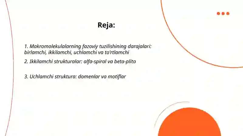 Makromalekulalarning fazoviy tuzilishi 2
