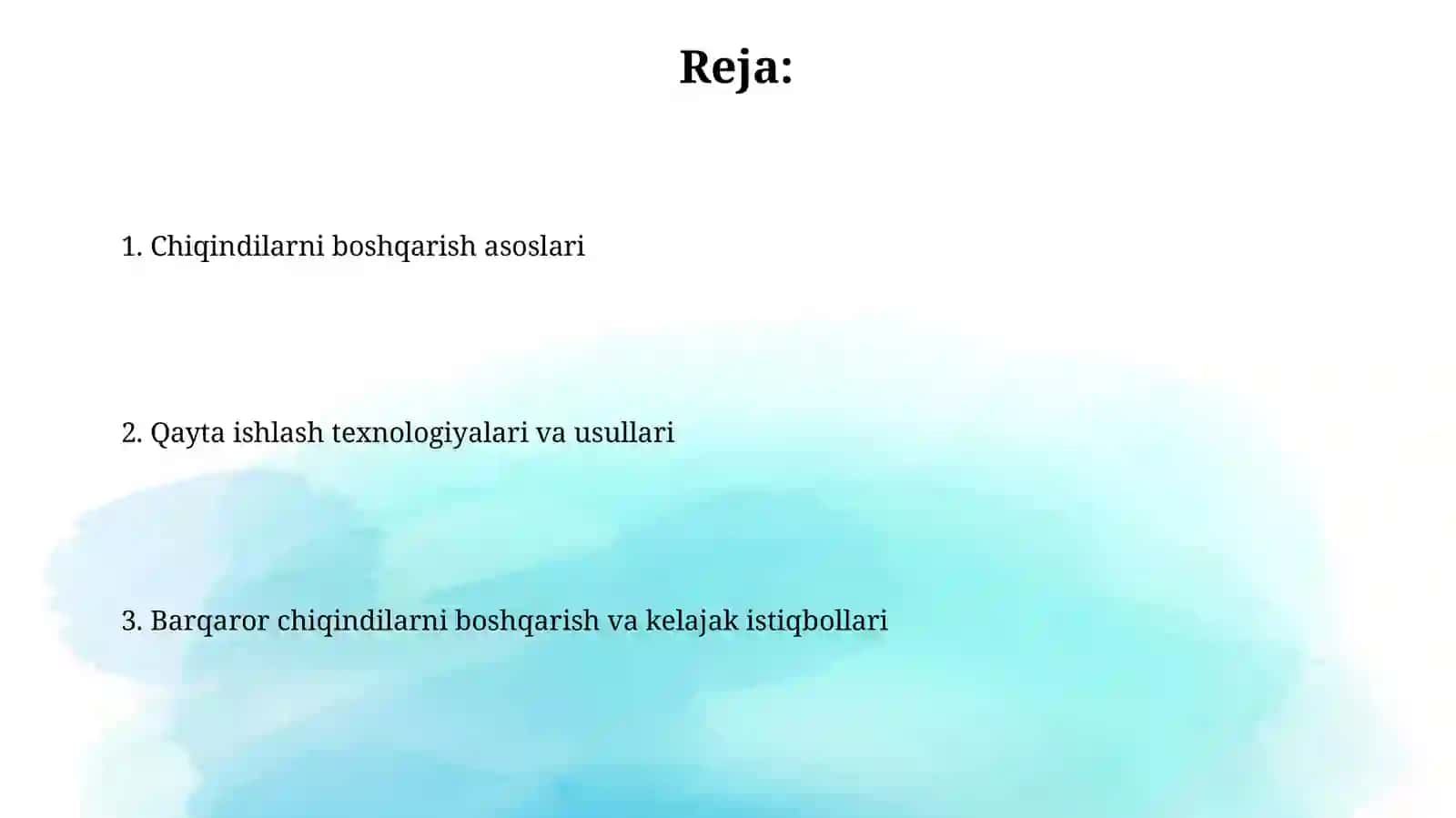 Chiqindilarni boshqarish va qayta ishlash tizimlari 2