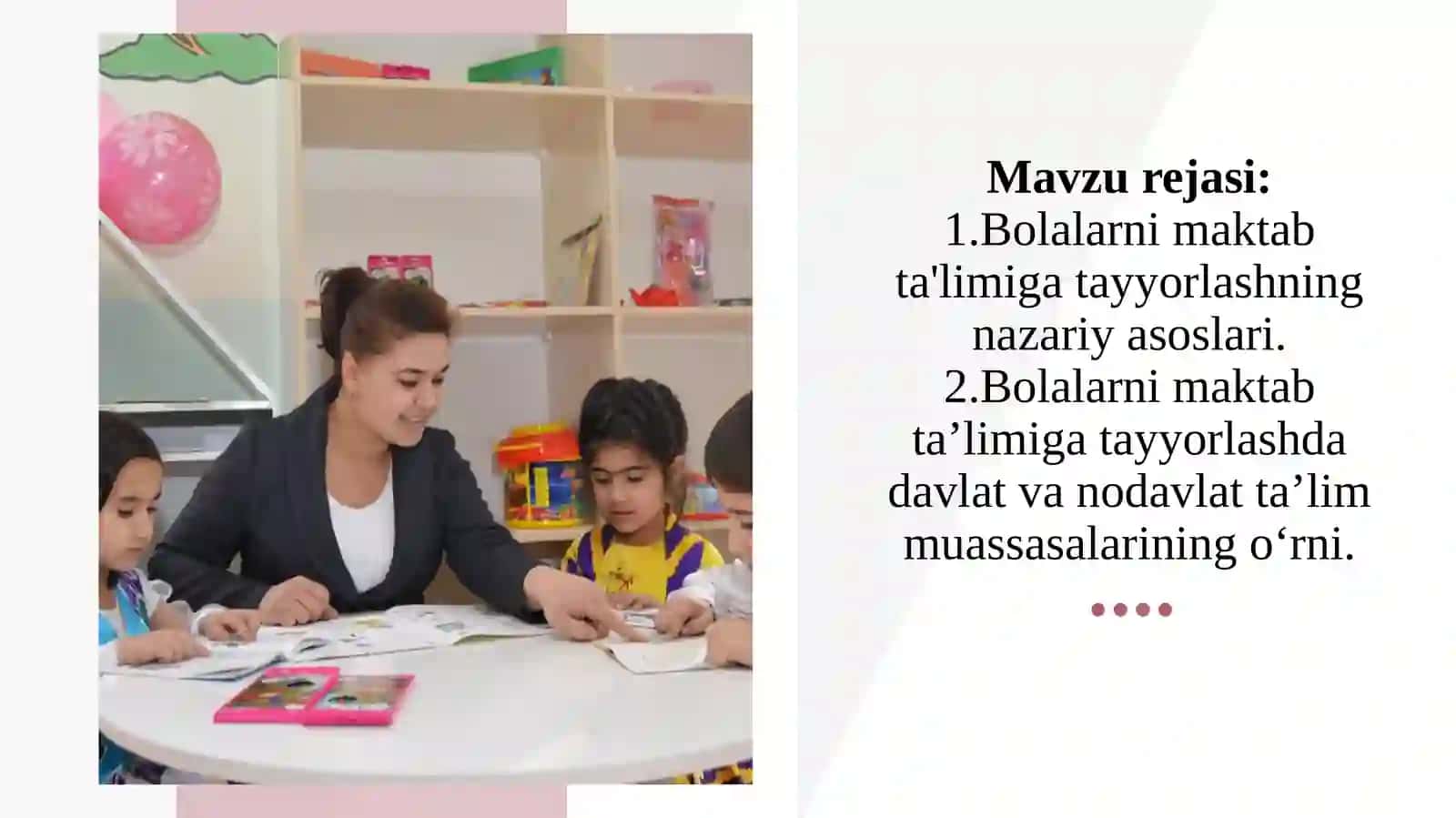 Bolalarni maktab ta'limiga tayyorlash. 2