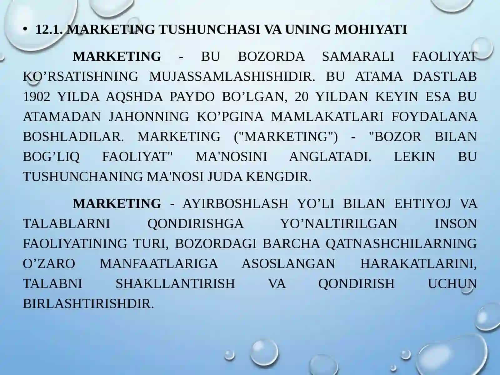 MARKETINGNING MOHIYATI, MAQSADI VA VAZIFALARI 2