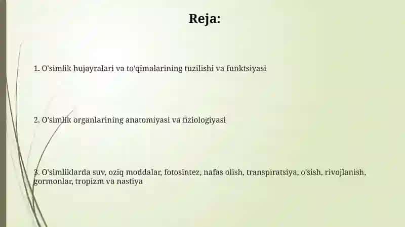 Oʻsimliklar anatomiyasi va fiziologiyasi 2