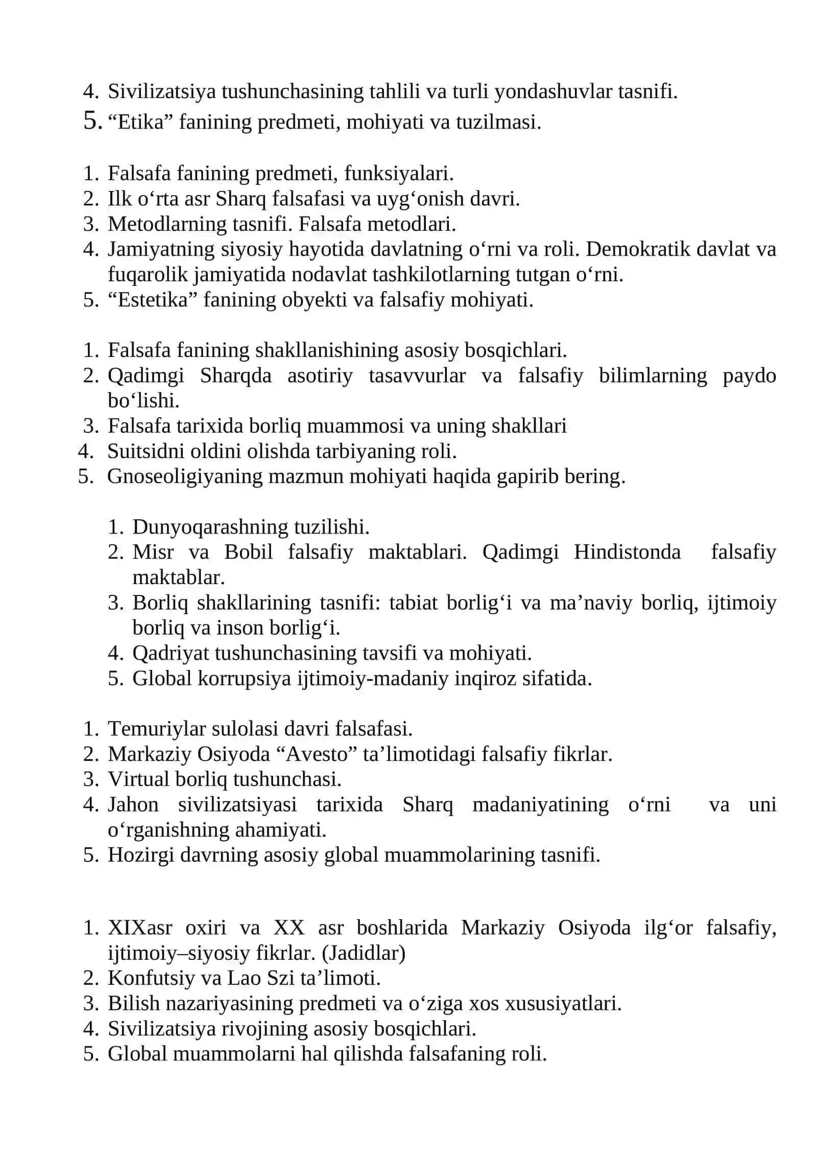 Falsafa fanining shakllanishining asosiy bosqichlari 2