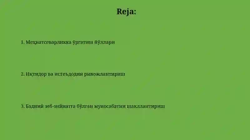 Oilada bolalarni mehnatsevarlik va estetik ruhda tarbiyalash yoʻllari 2