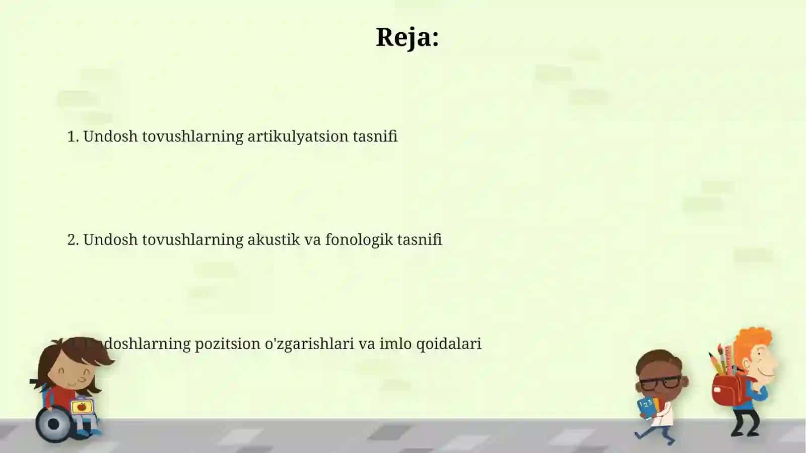 Undoshlar tasnifi 2