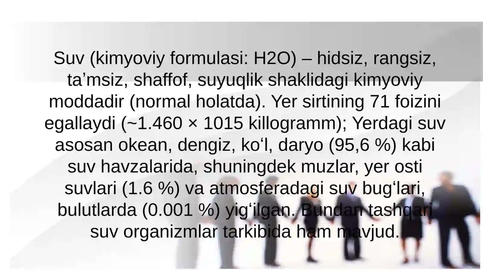 Suv mavzusidagi taqdimot 2