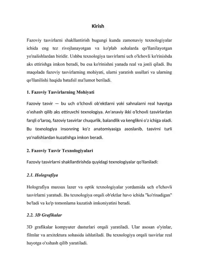 Fazoviy tasvirlarni shakllantirish 2