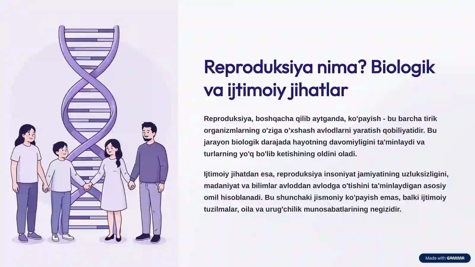 Reproduksiyaning ahamiyati va uning hayotdagi o'rni 2