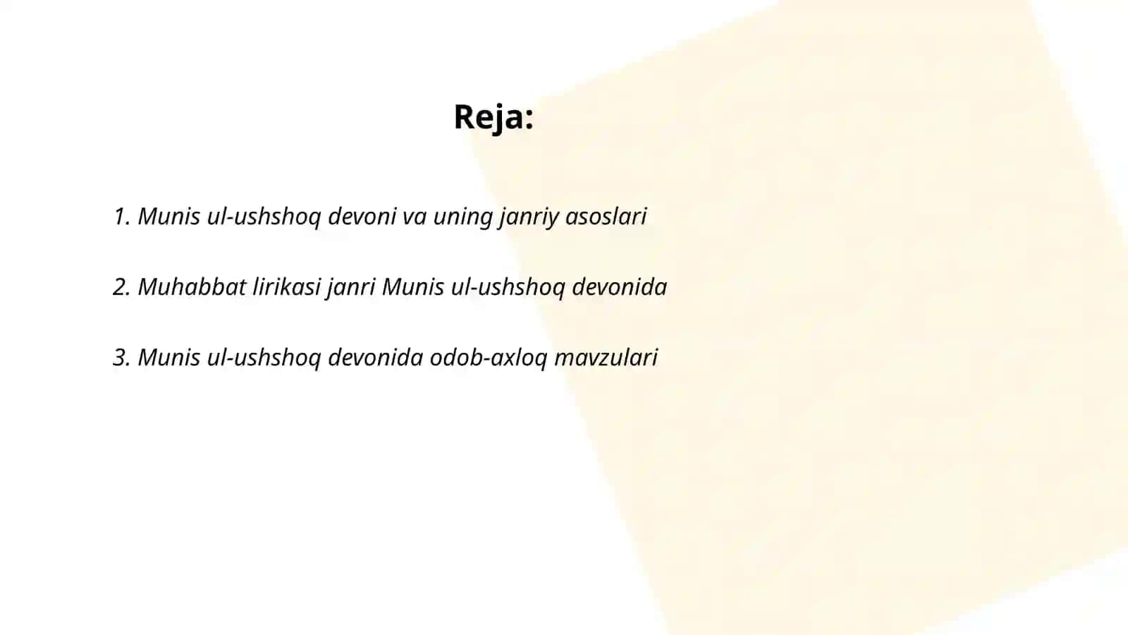 Munis ul-ushshoq devonining janriy xususiyatlari 2