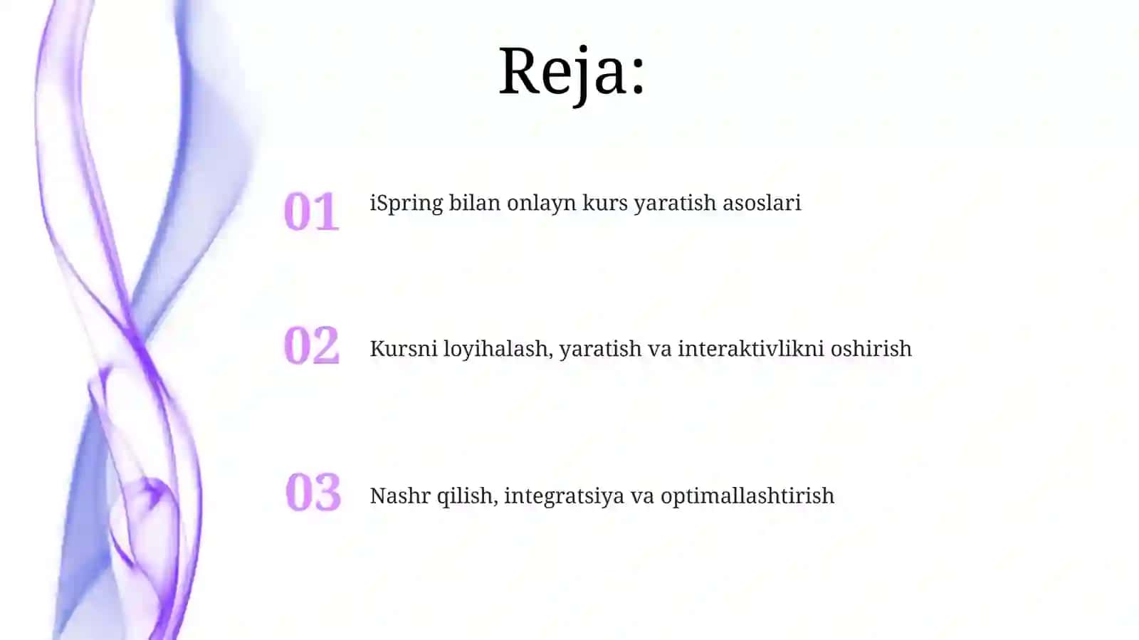 iSpring dasturidagi masofaviy kurslarni yaratish 2