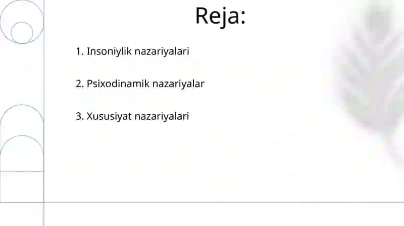 Chet el psixologiyasida shaxs nazariyalari 2