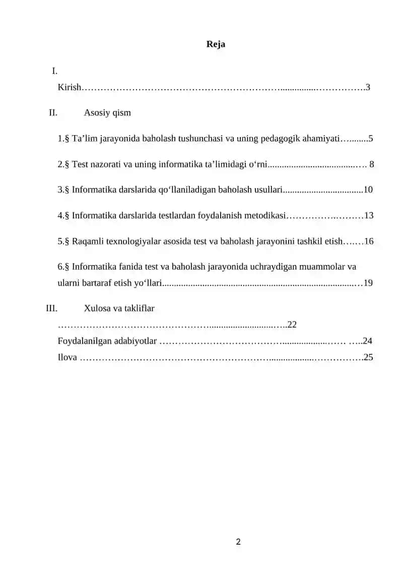 Informatika darslarida testlar va baholash usullaridan foydalanish 2
